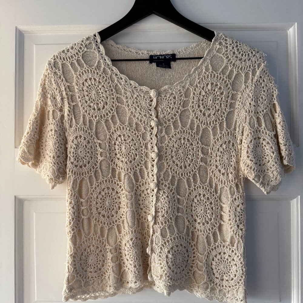 Crochet Cream Top